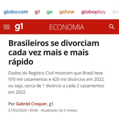 brasileiros se divorciam notícia